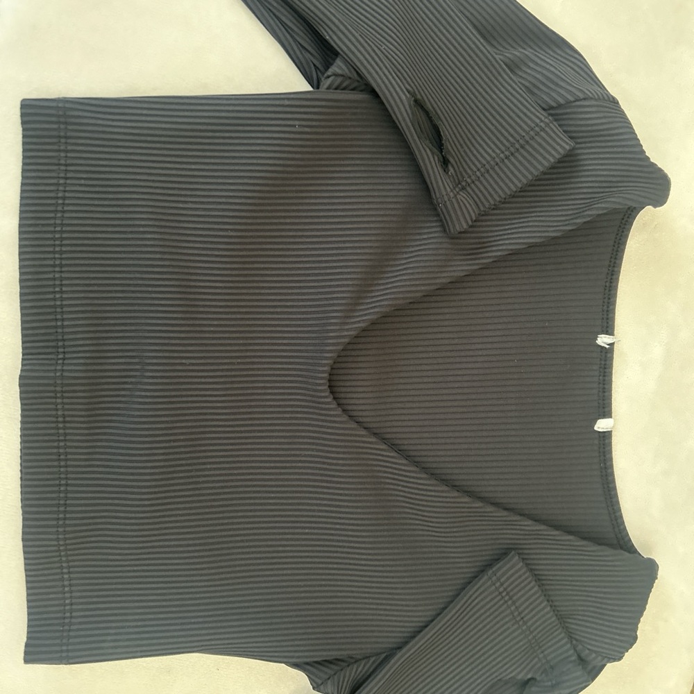 Forever 21 Black Ribbed Crop Top